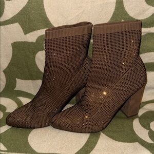 Wild Pair Bling Bronze Ankle Boots